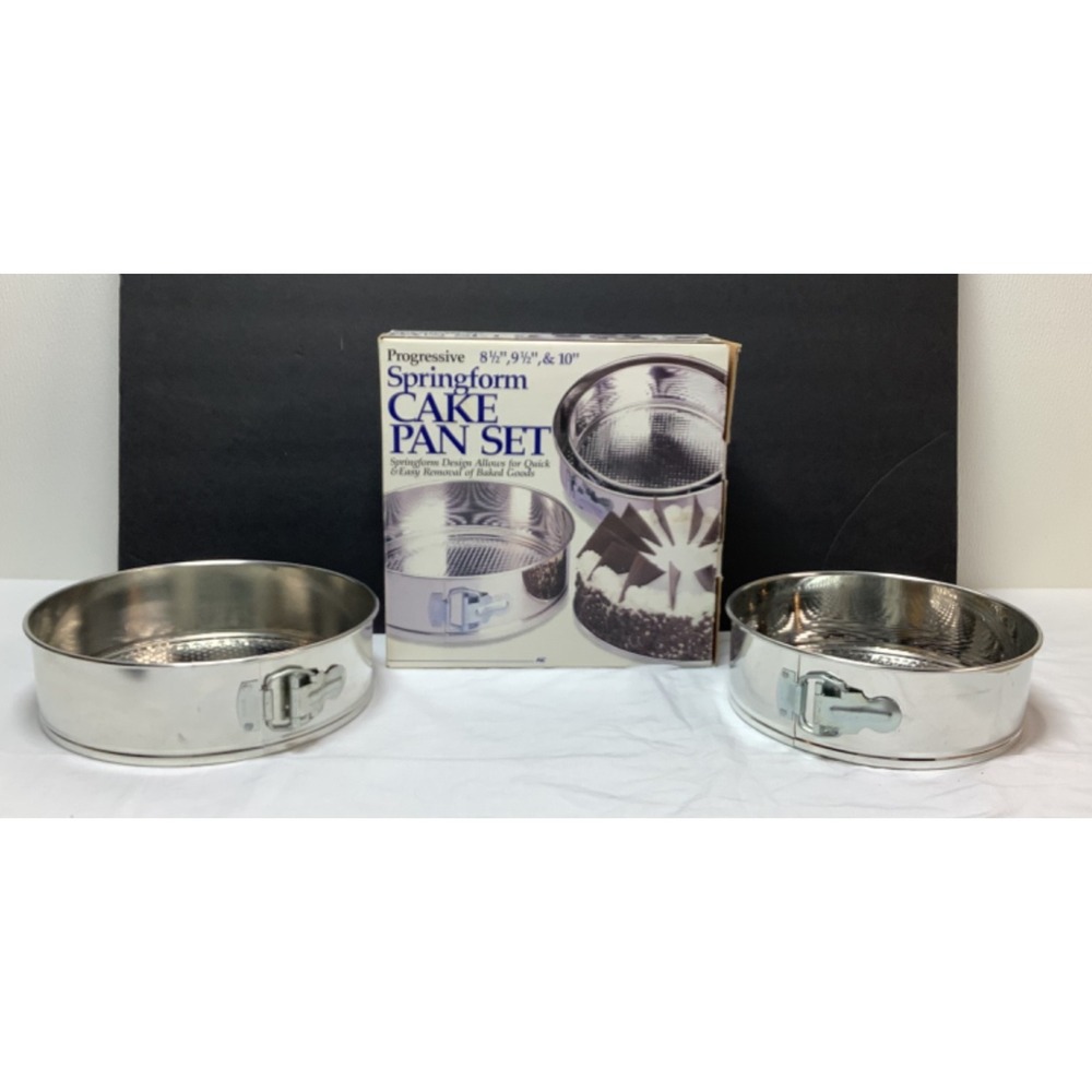 Vintage Progressive Set of 2 Springform Cake Pans Sizes 8½" 9½"